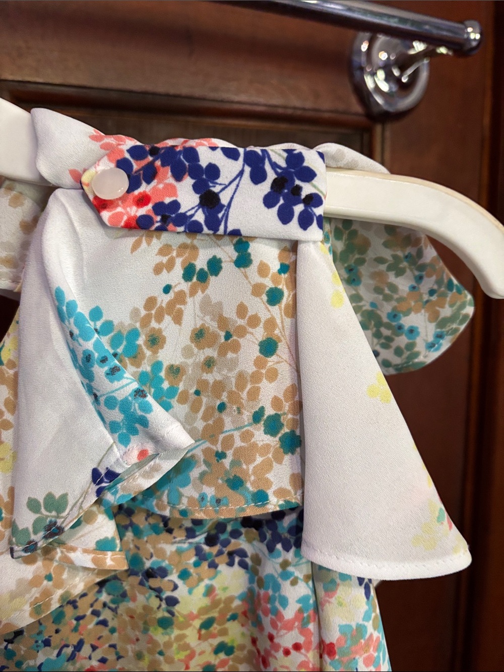 Floral Ruffle One-Shoulder Top in Multi-Color - Picture 2 of 6